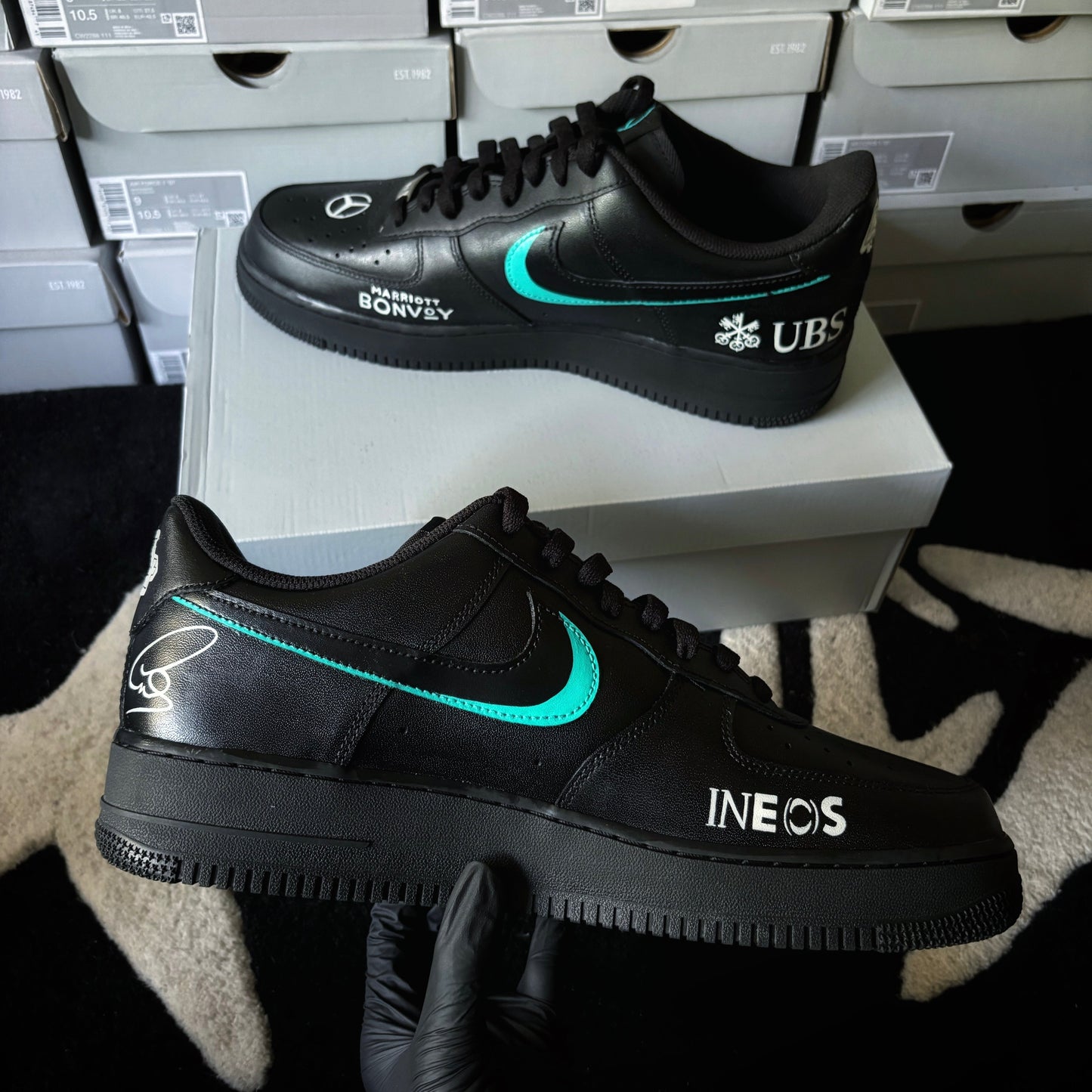 Nike Air Force 1 x Mercedes AMG F1 Custom