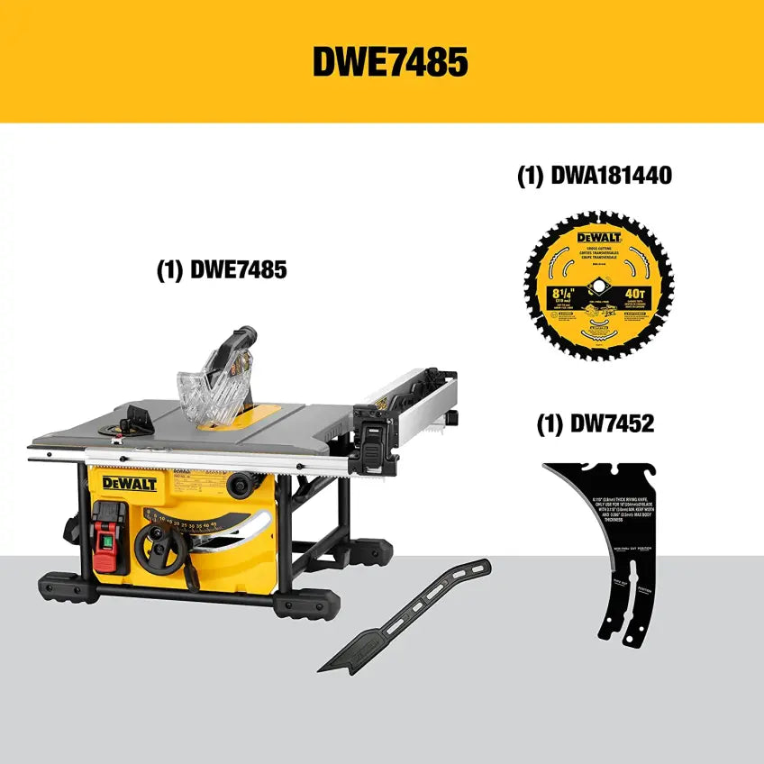 DEWALT Baustellen-Tischkreissäge, kompakt, 8-1/4 Zoll (DWE7485)