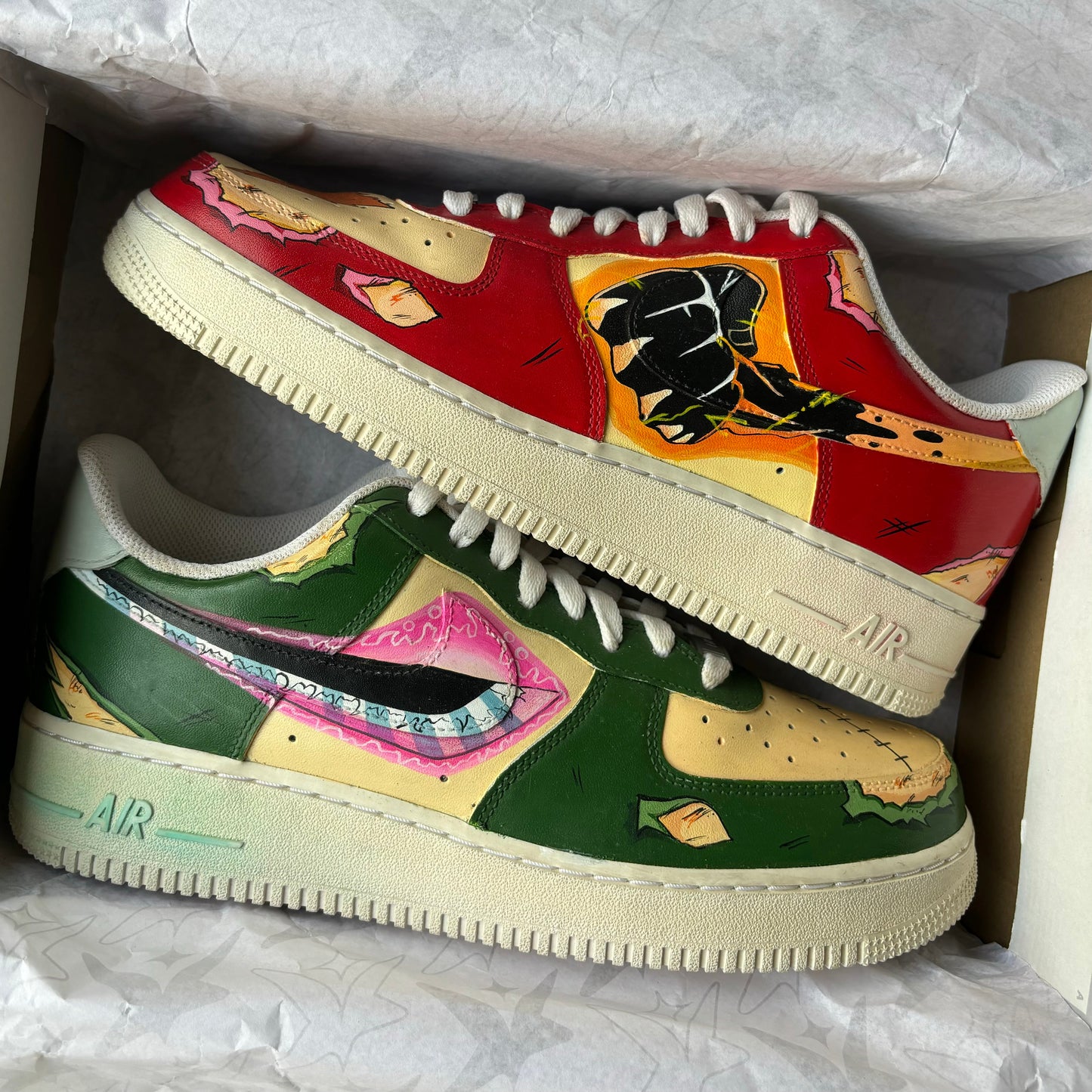 Nike Air Force 1 x Luffy Gear 5 x Zoro Ashura