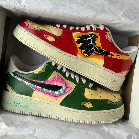 Nike Air Force 1 x Luffy Gear 5 x Zoro Ashura