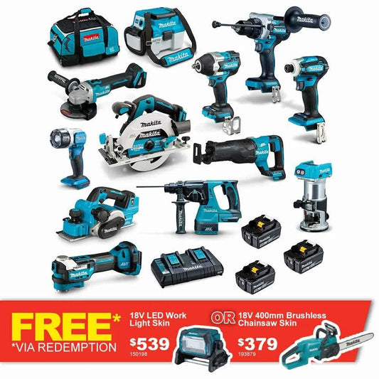 MAKITA 18 V bürstenloser 12-teiliger 3 x 5,0 Ah-Kombisatz DLX1202TX1