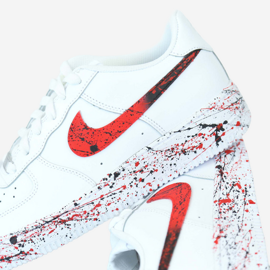 Nike Air Force 1 x Red/Black Gradient Splash