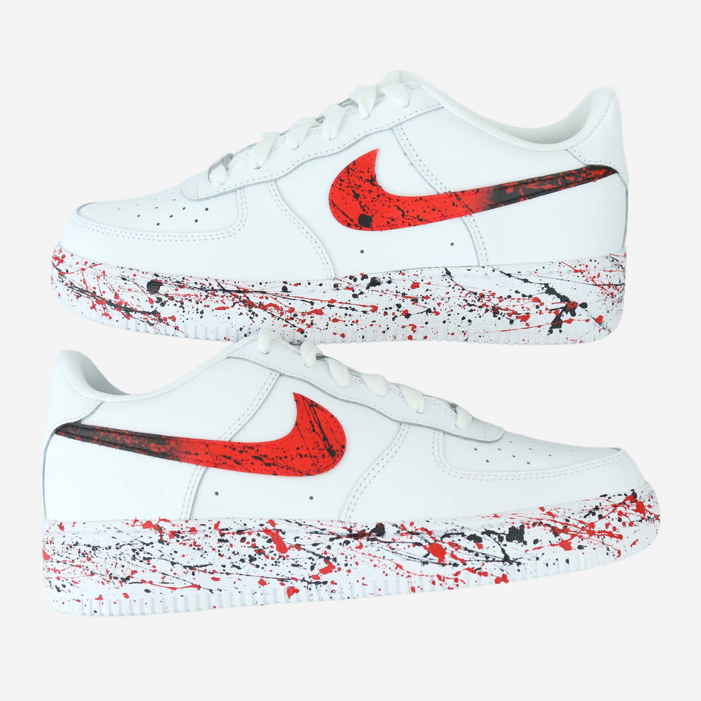 Nike Air Force 1 x Red/Black Gradient Splash