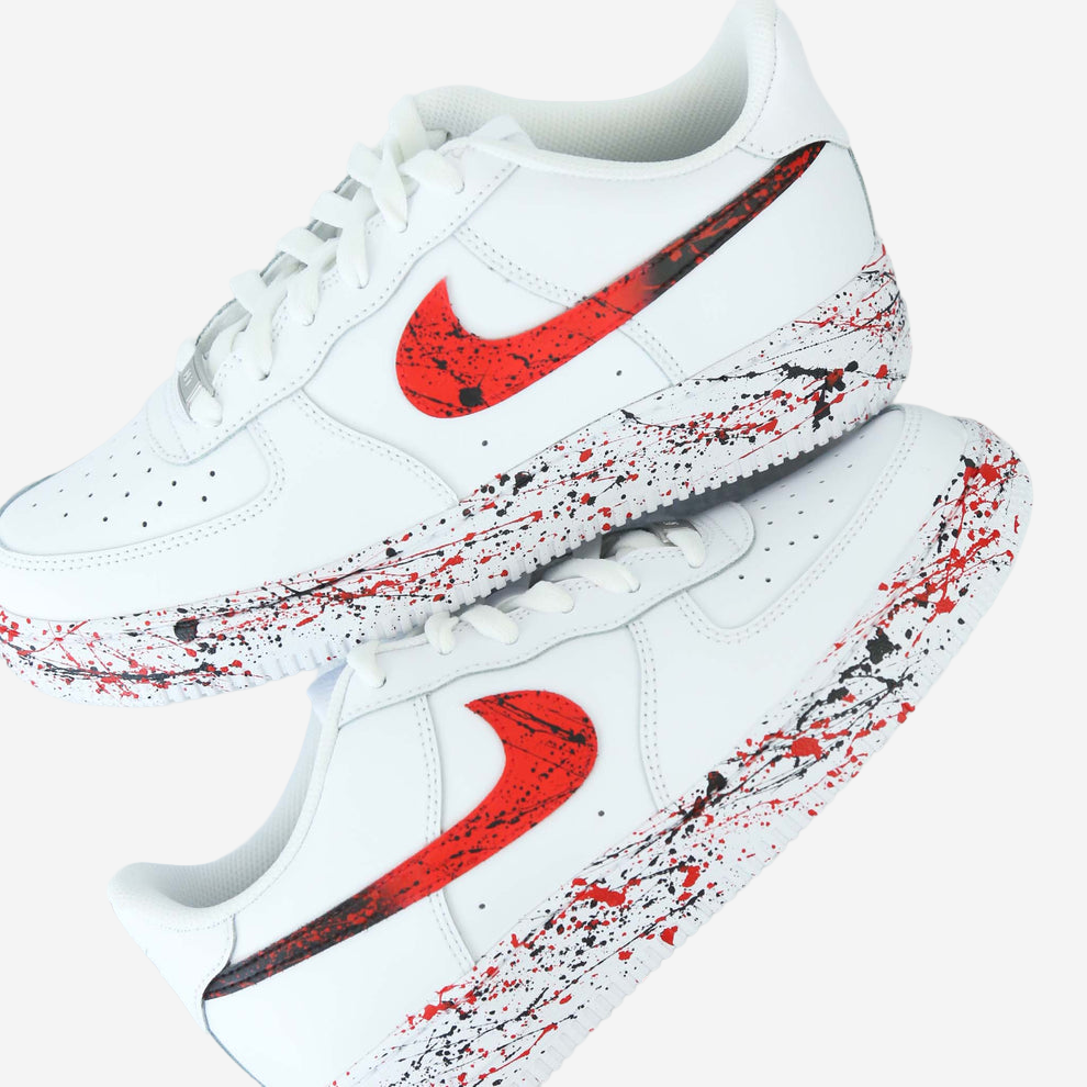 Nike Air Force 1 x Red/Black Gradient Splash