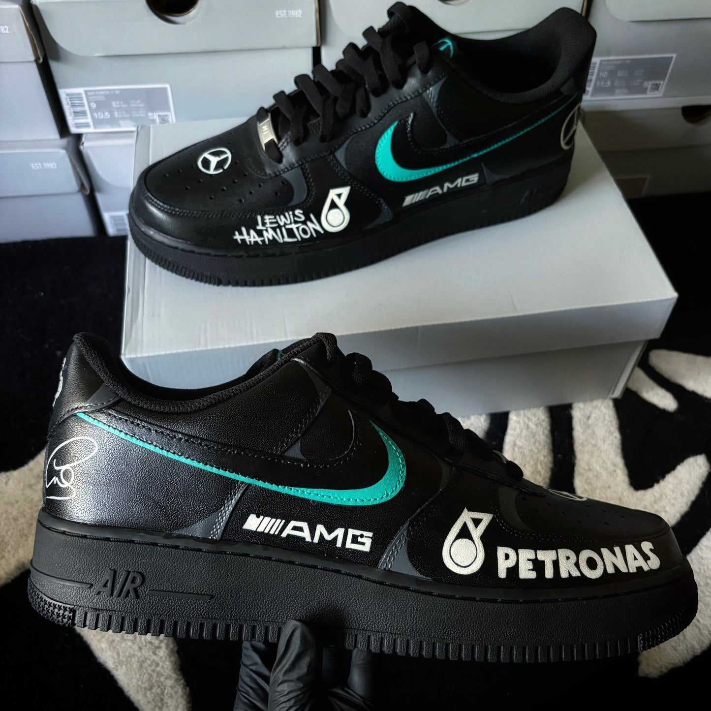 Nike Air Force 1 x Mercedes AMG F1 Custom